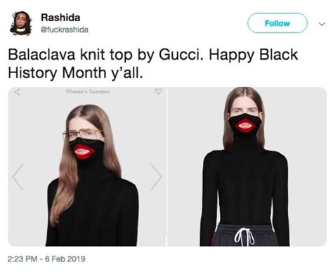 gucci balaclava replica|gucci logo controversy.